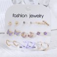 thumbnail image 2 of 6Pairs Star Moon Flower Heart Butterfly CZ Flatback Earrings, 2 of 3