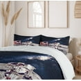 thumbnail image 6 of Ambesonne Galaxy Duvet Cover Set, USA Flag and Astronaut, 2-Calking, Grey Dark Blue, 6 of 7