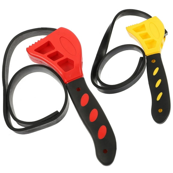 HOMEMAXS 2pcs Strap Wrench Plumbing Oil Filter Removal Tool Multi-functional Tool Wrench