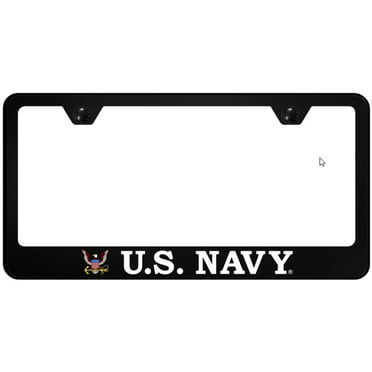 U.S. Navy Insignia UV Print Polycarbonate License Plate Frame (Black)