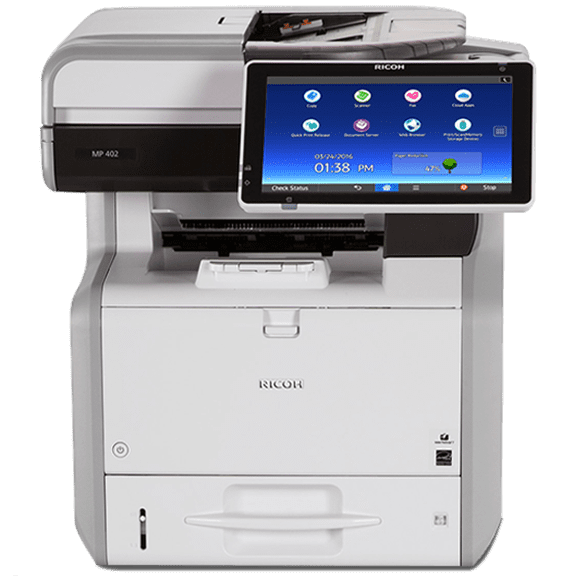Restored Ricoh Ricoh MP 402 Monochrome Laser Multifunction Printer Copier Scanner 42 PPM Duplex Network