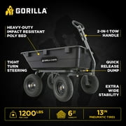 Gorilla Carts 6 cu ft Heavy Duty Poly Dump Cart with Steel Frame, Black