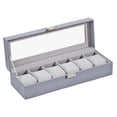 thumbnail image 2 of Caja de almacenamiento para exhibición de relojes, estuche para relojes a prueba de golpes, almohadillas extraíbles, estuche protector para relojes de Gris, 2 of 8