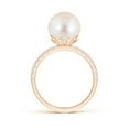 thumbnail image 2 of Angara Classic Freshwater Cultured Pearl & Diamond Solitaire Ring in 14K Rose Gold for Women | June Birthstone Jewelry for Her, 2 of 7
