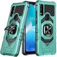 thumbnail image 2 of Compatible for AT&T Maestro 3 Case w/Tempered Glass Screen Protector [Military Grade] Ring Car Mount Kickstand Shockproof Hard Phone Case - Teal, 2 of 7
