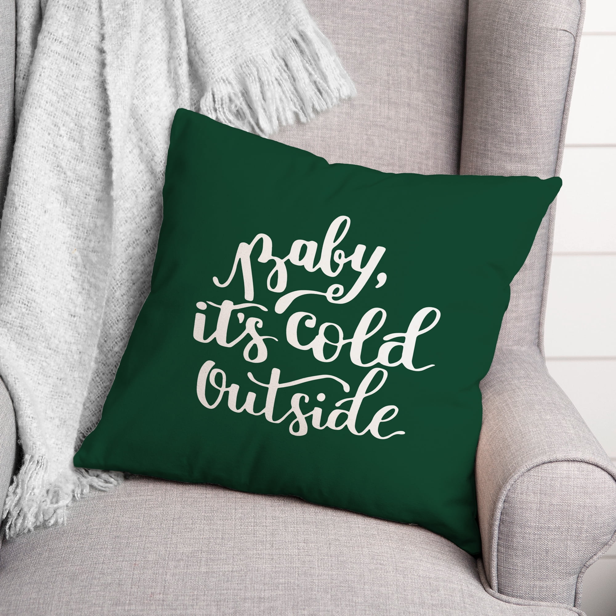 Creative Products Baby It's Cold Outside 16 x 16 Spun Poly Pillow