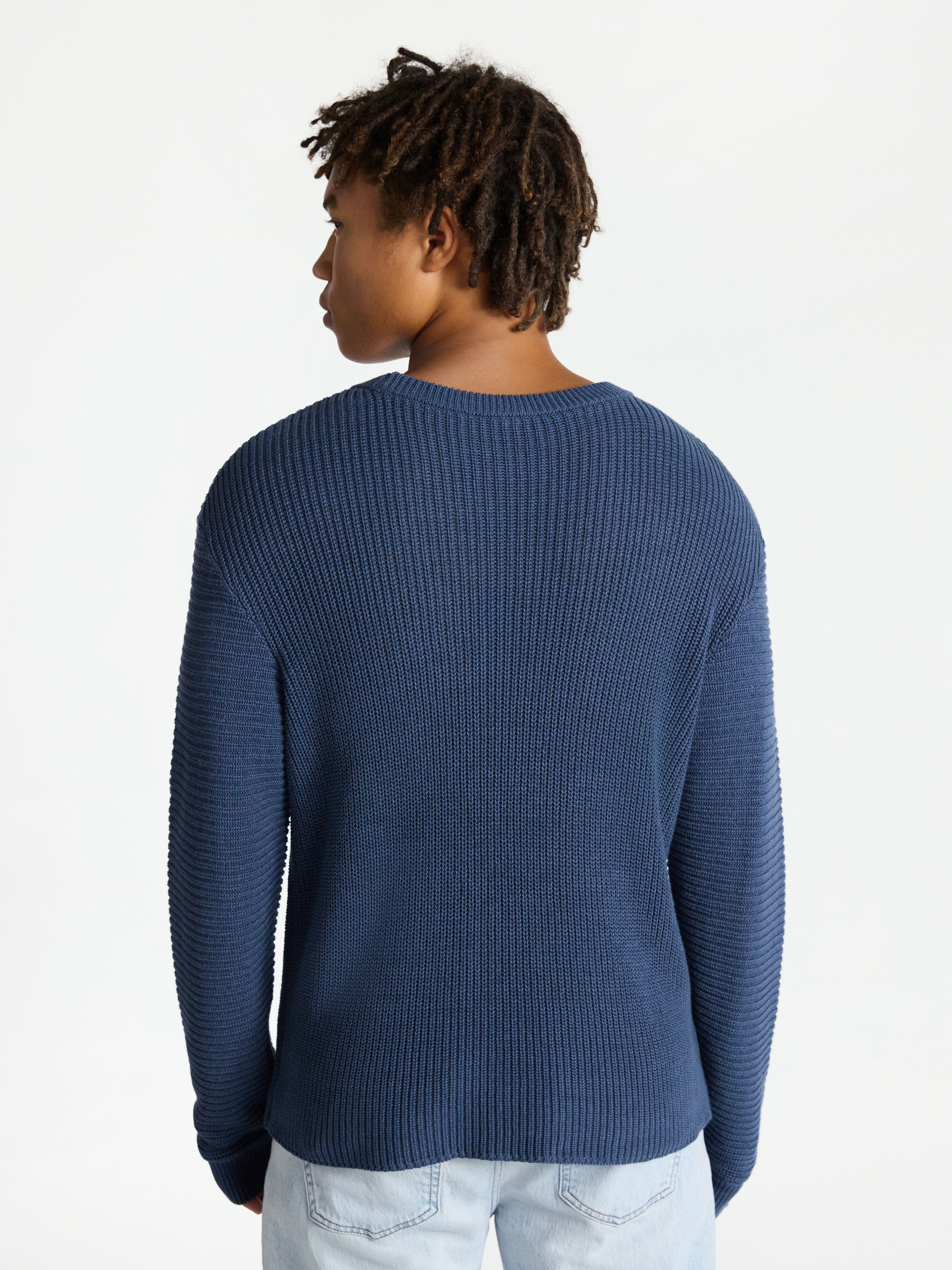 No Boundaries Marled Cotton Crewneck Pullover Sweater, Midweight, Men's & Big Men's