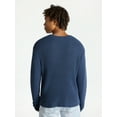 thumbnail image 3 of No Boundaries Marled Cotton Crewneck Pullover Sweater, Midweight, Men's & Big Men's, 3 of 5
