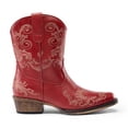 thumbnail image 2 of DREAM PAIRS Women's Cowboy Cowgirl Western Ankle Boots Low Chunky Heels Square Toe Fall Short Booties Shoes, 2 of 5
