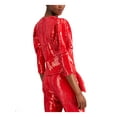 thumbnail image 2 of INC Womens Red Sequined Zippered Pouf Jewel Neck Party Top Size: M, 2 of 4