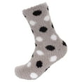 thumbnail image 2 of Women's Soft and Cozy Extra Large Fuzzy Crew Socks, 4 Pairs, Color 02 Dot Black Grey, 2 of 5