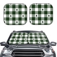 thumbnail image 2 of Naloa Green White Christmas Tree Lumberjack Plaid 2 Piece Foldable Car Sun Shades, Car Windshield Sunshade, Front Window Sunshade for Car, Truck, SUV - Small, 2 of 7