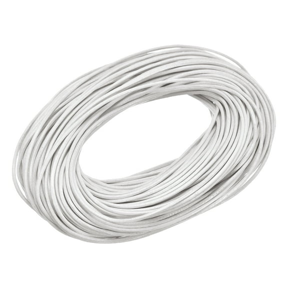20 Yards 1mm Round Leather Cord Lacing Strings for DIY Crafts Pure White