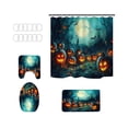 thumbnail image 3 of Halloween Bathroom Set, Bathroom Decor Set, Halloween Shower Curtain Set, Fall Decorations for Bathroom, Waterproof Shower Curtain with Digital Ghost and Jack-O-Lantern Print,, 3 of 6