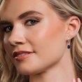 thumbnail image 4 of Gem Stone King 3.12 Cttw Blue Sapphire Dangle Earrings for Women | 925 Silver and 10K Yellow Gold | Gemstone September Birthstone | Emerald Cut 7X5MM, 4 of 6