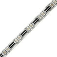 thumbnail image 3 of BIG Jewelry Co Men's Stainless Steel and 10K Gold Screw Detail Link Bracelet, 3 of 5