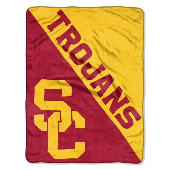 Northwest NCAA USC Trojans Unisex-Adult Micro Raschel Throw Blanket, 46" x 60", Halftone