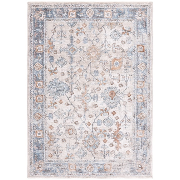 SAFAVIEH Jasmine Pascal Floral Area Rug, Ivory/Blue, 8' x 10'