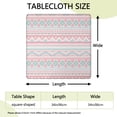 thumbnail image 2 of Pink Geometric Striped Pattern Square Fitted Tablecloth with Elastic Edge,Square Table Cover,Washable Elastic Table Cover for Home Kitchen Party Decor 34"x34", 2 of 6