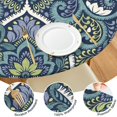 thumbnail image 4 of Colorful Floral Bohemian Table Cover - Elasticized Edge for Round Tables 52-56 Inches - Perfect Fit Tablecloth for Patio, 4 of 7