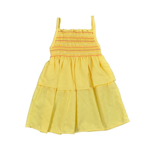 Penny M Sundress Infant & Toddler Girls Yellow Smocked Ruffled Sun Dress 24m