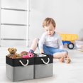 thumbnail image 5 of 11x11 Cube Storage Bins,6 Pack Foldable Fabric Cube Organizer Bins with Rope Handles ,Storage Cubes for Organizing Bedroom, Living Room, Clothes and Toys, Shelves and Closet (Black&Gray), 5 of 14