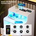 HNEBC LED Nightstand Set of 2, Smart Nightstand with Wireless Charging