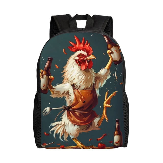Balery Chef Chicken With Beer Bottles Mochila - Mochila Estilosa y Duradera para Laptop de 15 Pulgadas con Tela Oxford Impermeable