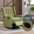 thumbnail image 3 of Rocking Recliner Chair,360 Degree Swivel Nursery Rocking Chair,Glider Chair,Modern Small Rocking Swivel Recliner Chair for Bedroom,Living Room Chair Home Theater Seat (Ovive Green), 3 of 5