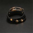 thumbnail image 3 of Pulsera de PU de múltiples capas para mujer con decoración de corazón con pasador de aleación (negro), 3 of 3