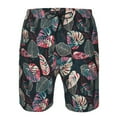 thumbnail image 4 of Kdxio Colorful Tropical Leaves Pattern Mens Casual Shorts - Drawstring Summer Beach Sports Shorts for Men, 4 of 9
