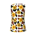 thumbnail image 5 of Xecao Sunflower Cow print women's scoop neck, loose-fit workout tank tops for the gym., 5 of 9