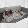 thumbnail image 5 of Music is My Life Soft Flannel Fleece Throw Blanket, Hipster Man with Hair Listening to Music, Cozy Plush for Indoor and Outdoor Use, 60" x 80", Paprika Eggshell, by Ambesonne, 5 of 5