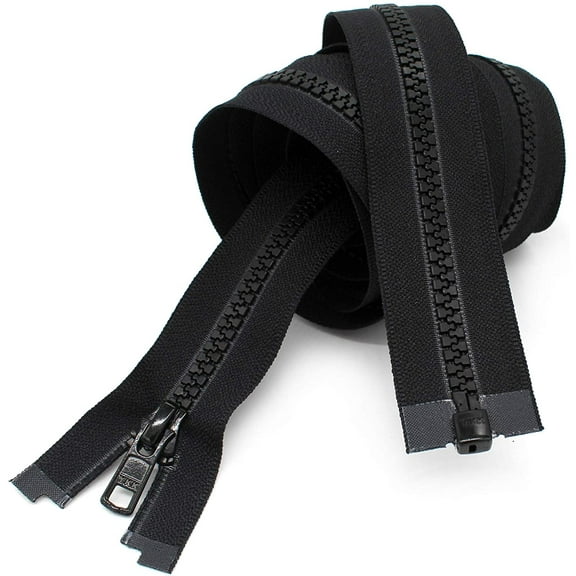 YKK 120" Vislon Zipper ~ YKK #5 Molded Separating ~ Sleeping Bag ~ Black