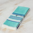 thumbnail image 5 of NOVICA Handmade Cotton Dishtowels from Guatemala Blue Beige Green Tableware Linens Striped Woven 'Sea and Sky'(Set of 3), 5 of 7