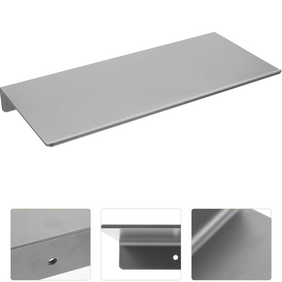 UPOUART Grey Rustproof Aluminum Floating Wall Shelf for Home Use Modern Storage Solution