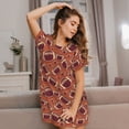 thumbnail image 3 of Logiee American Football1 Print Nightgowns for Women,Soft Short-Sleeved Lightweight Sleepwear, Loose Sleepshirts, 3 of 6