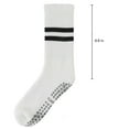 thumbnail image 3 of Women's Crew Socks 3-Pack with Athletic Stripe Design and Non-Slip Grips - Black, 3 of 3
