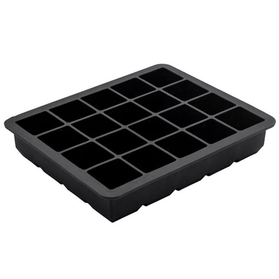 TABLZONE 2Pcs Flexible Black Silicone Ice Cube Trays for Cold Drinks and Cocktails