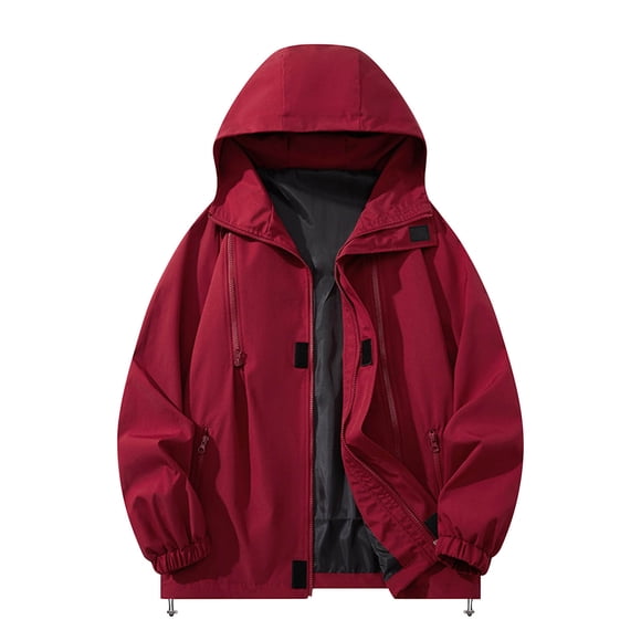 Red Man Going Out Long Sleeve Jackets Hoodies Coat for Mens with Hood Waterproof Winter Fall 2025 Clothing Fashion Country Concert Y2K L