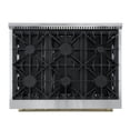 thumbnail image 3 of Marco 36-Inch Gas Range Black & Antique Brass Design, 6 Burners 67,000 BTU, 5.36 cu.ft. Convection Oven, 3 of 5