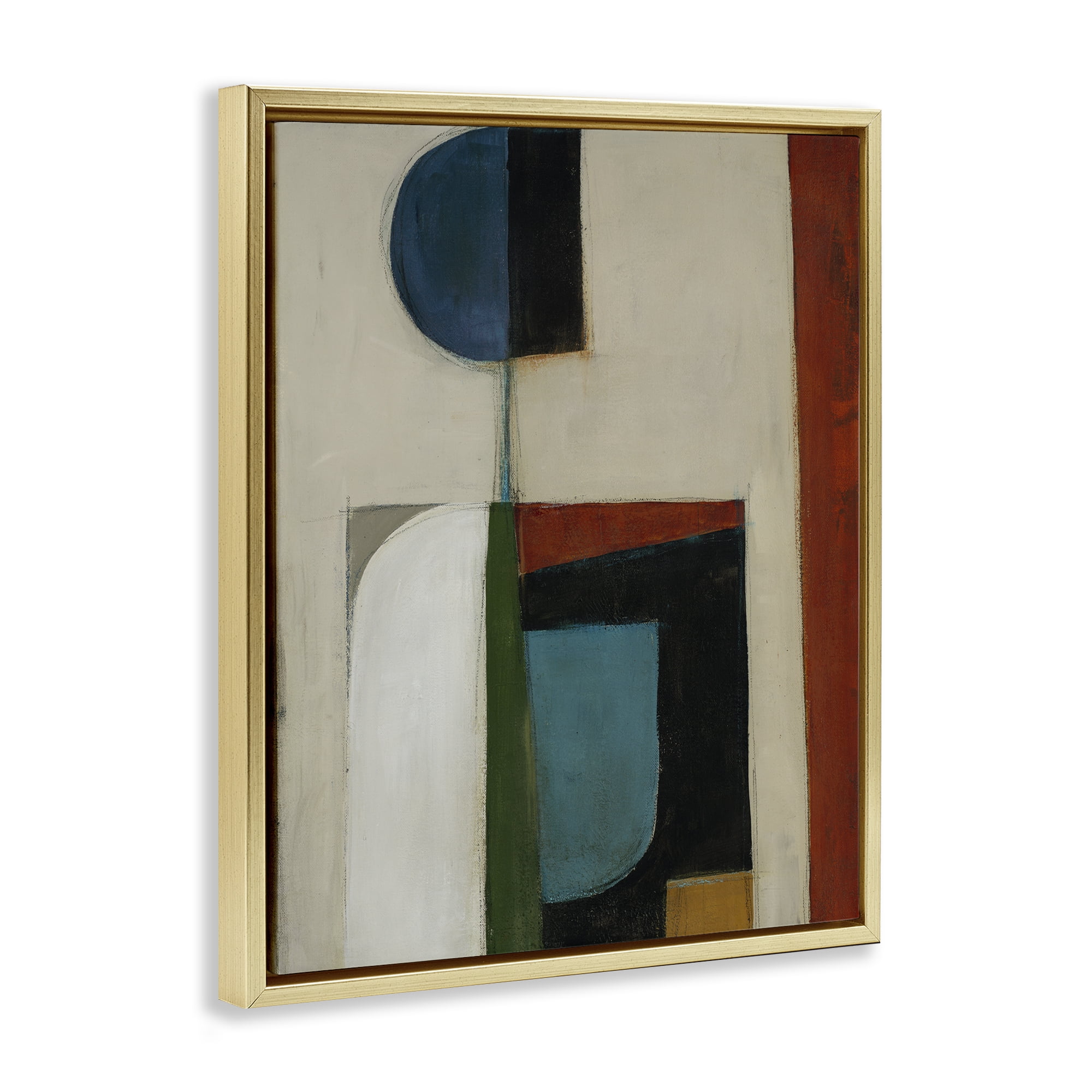 Stupell Industries Balanced Abstract Structure Gold Framed Floater Canvas Wall Art, design by Kippi Leonard