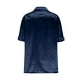 thumbnail image 5 of Taqqpue Short Sleeve Button Down Shirts for Women Casual Solid Color V Neck Velvet T Shirt Flowy Loose Fit Swing Plus Size Blouses Tops for Women with Pockets, 5 of 6