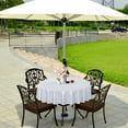 thumbnail image 6 of LUSHVIDA 100% Waterproof PVC Outdoor/Indoor Tablecloth with Umbrella Hole and Zipper-White, 60 inch Round Vinyl Tablecloth for Patio/Garden/BBQ, 6 of 8