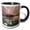 Black/White, variant on 3drose, Ice Bubbles at Sunset, Abraham Lake , Canada, 15oz Two-tone Red Mug