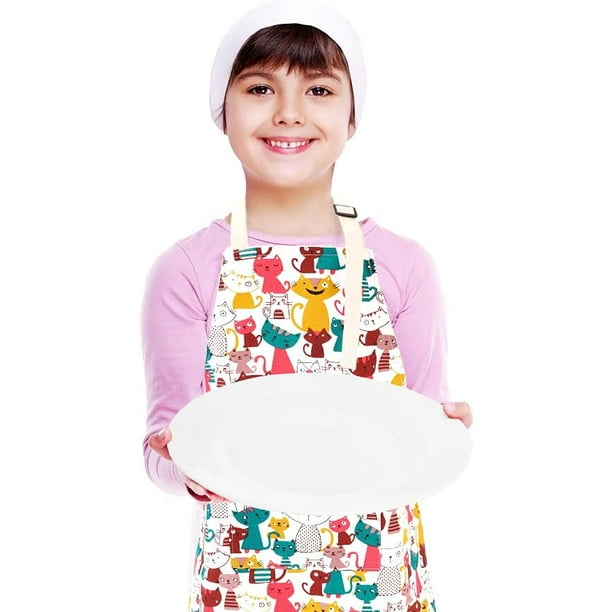 Chef Apron Set, Chef Hat And Kitchen Apron Adult Adjustable White Apron  Baker