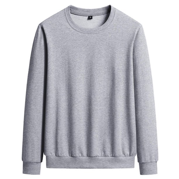 Blusas y camisas de manga larga y cuello redondo para hombre, moda informal, cómodas, lisas, holgadas, de manga larga y cuello redondo, sudaderas, blusa tipo pulóver para hombre, blusa de poliéster.