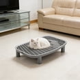 thumbnail image 2 of Cat Litter Box Step Mat 18.1"x11.8"x3.5", Double Layer Litter Catcher & Trapper, Waterproof Non- Easy Clean Mat for Large Litter Boxes, Pedal Step for Dorm Living Room Home, 2 of 4