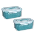 thumbnail image 1 of Oleegame 2PC Kids Snack Boxes For School Berry Container Fruit Produce Food Storage Containers With Removable Drain Colanders Vegetable Fresh Set | Refrigerator Organizer, 1 of 9