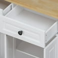 thumbnail image 6 of Kitchen Island Cart, Kitchen Island on Wheels with Solid Wood Desktop, Rolling Kitchen Cart with Storage Drawers and Adjustable Shelves, Utility Cabinet Carts on Lockable Wheel for Kitchen/Dining Room, 6 of 8